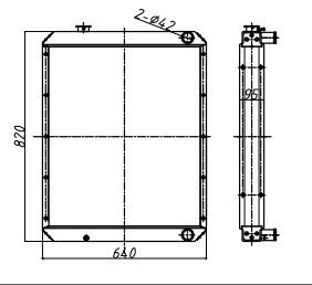 Komatsu PC120-6 graafmachineradiator | 840 mm complete unitconstructie
