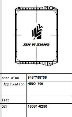 Hino 700 E13C/van de de Vrachtwagenradiator van P11C Zware het Watertank Twee Rijen